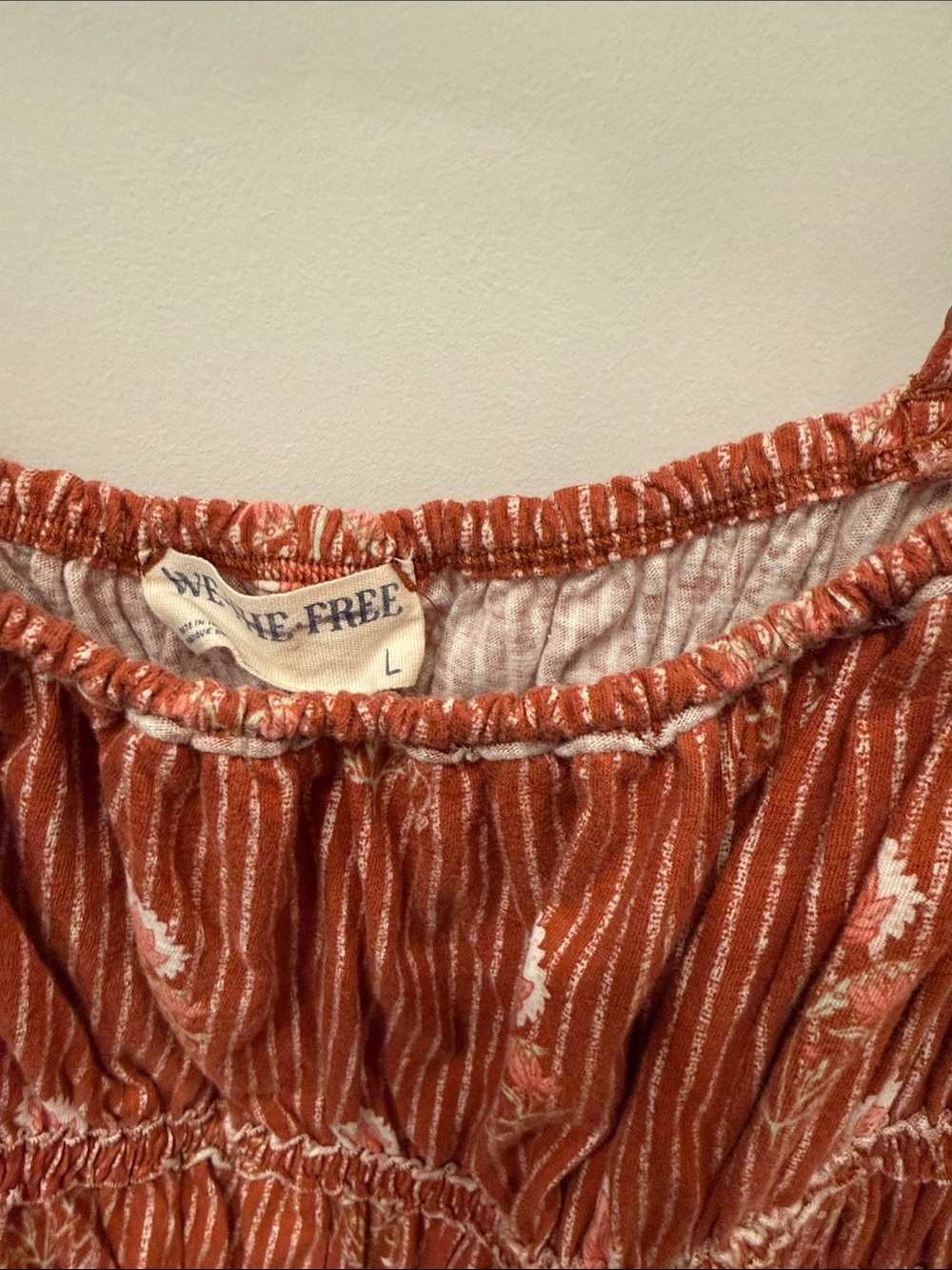 Free People Rust-Red Floral Smocked Cami - Picture 4 of 16